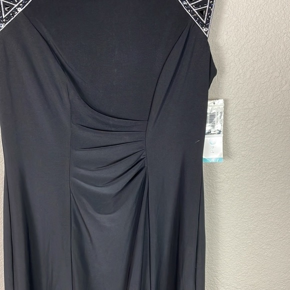 NWT Patra Black Sheath Party Cocktail Mini Dress Geometric Sequin Beaded Sz 4 - Picture 3 of 13